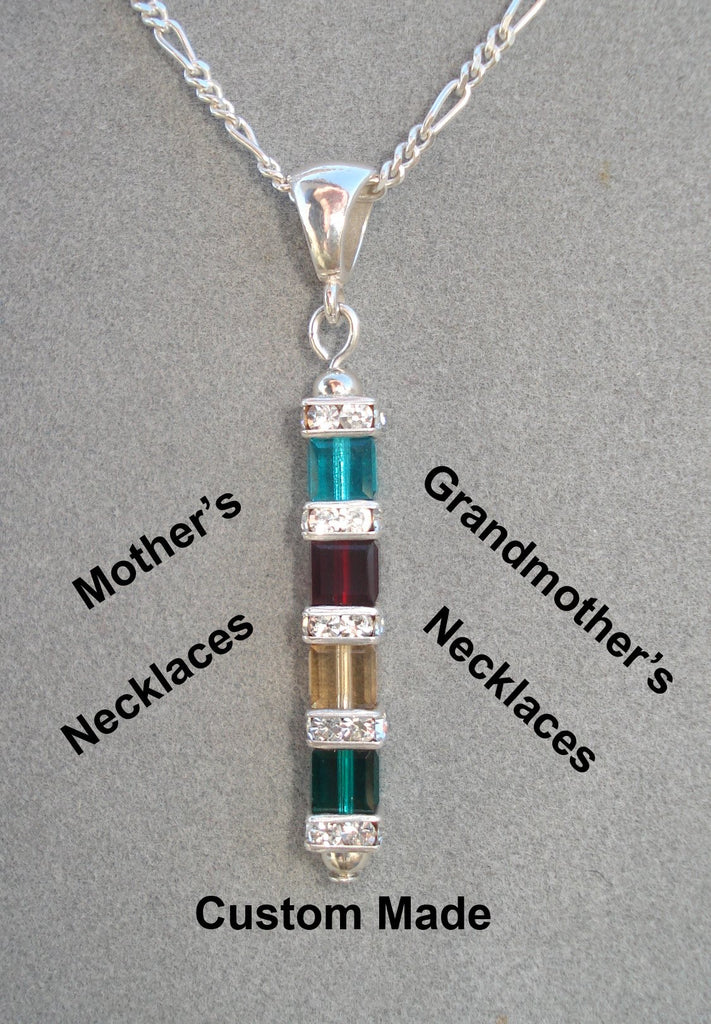 6 Birthstone Gold Mother's Necklace Mom's Heart Pendant 6 Names – Think  Engraved